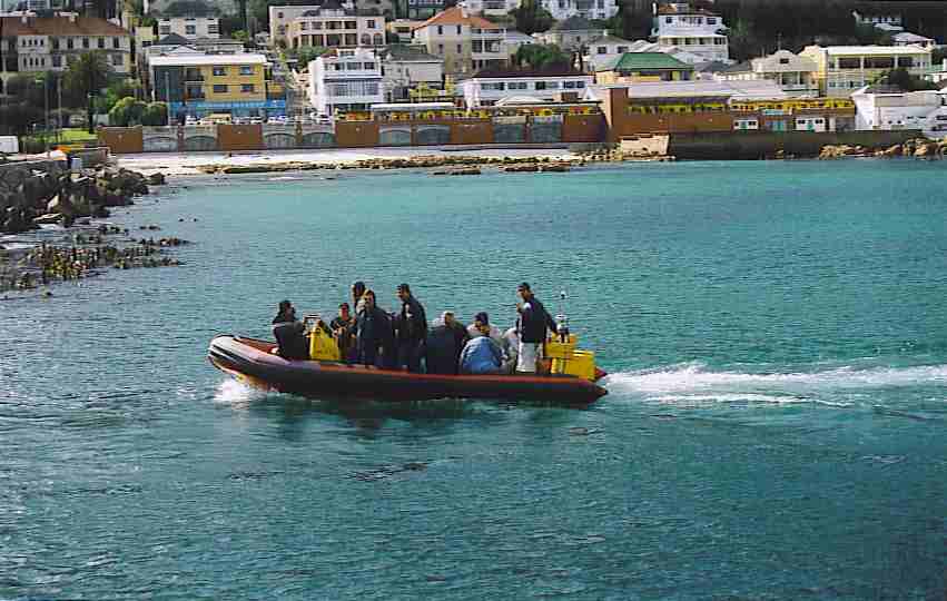 Travelling by rubber duck boat