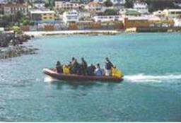 Travelling on a rubber duck boat