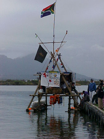 Example of a raft floating on water